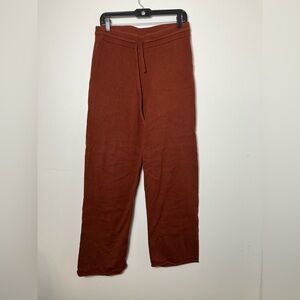 Peruvian Connection Pull On Wide Leg Sweatpants Sz‎ M Burnt Orange designer